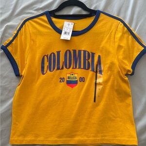 Yellow Colombia Graphic T-Shirt